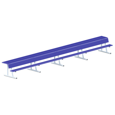 Player Bench with Seat Back and Shelf - 27 ft. - Portable (Powder Coated)